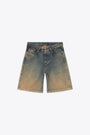 Bermuda baggy in denim degradè blu sabbiato - De Sire Short 
