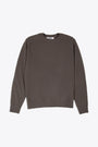 Pullover girocollo in lana marrone 