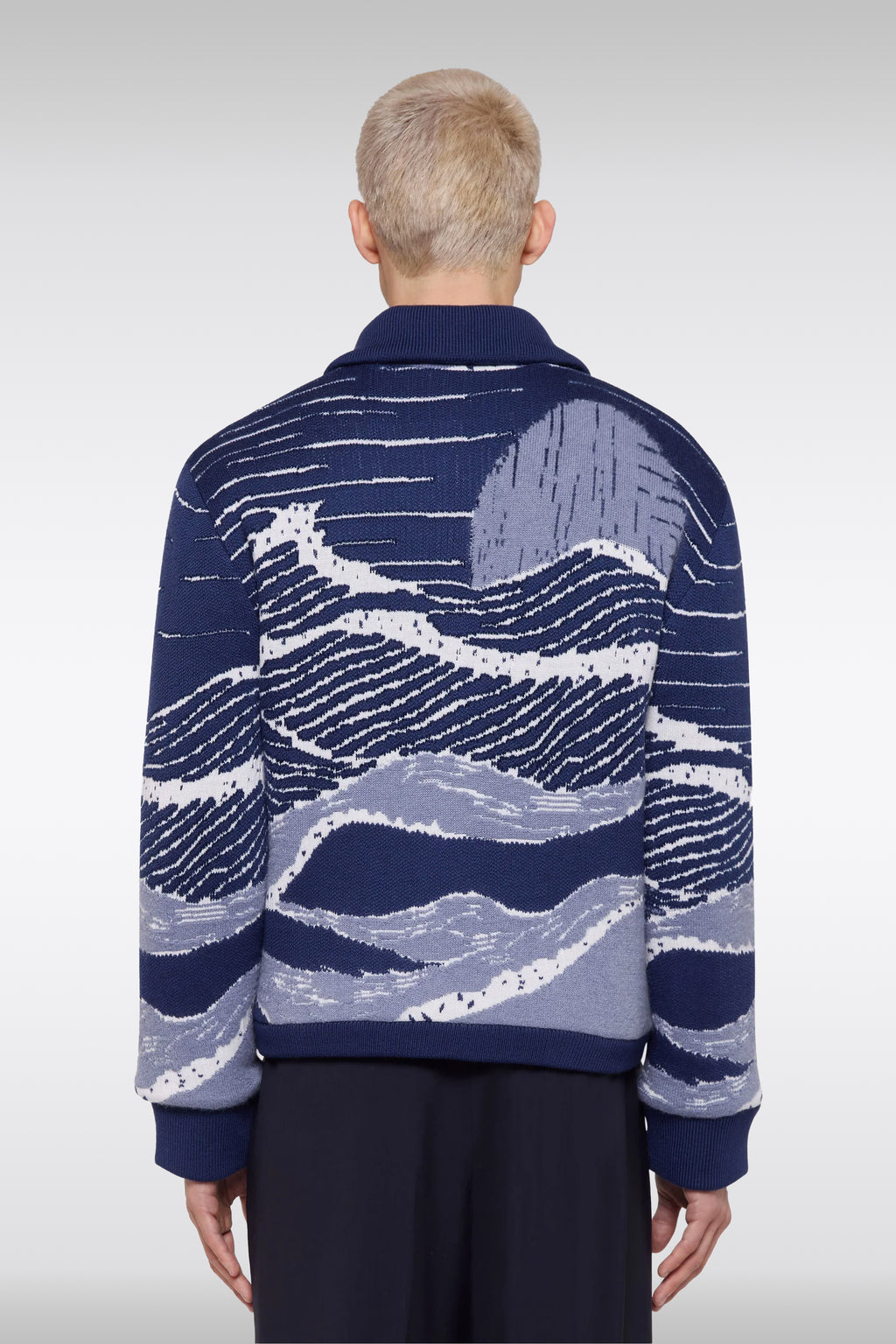 alt-image__Bomber-blu-in-maglia-jacquard-con-motivo-a-onde---Zip-Jacket-Boxy-Fit-In-Jacquard
