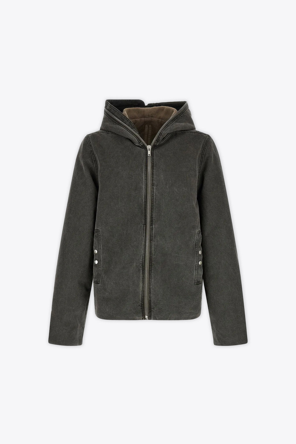 alt-image__Giubbotto-in-canvas-stonewashed-grigio-con-zip-e-cappuccio---Gimp-Zipfront-Jkt