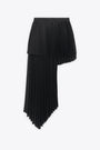PLEATED DOUBLE LAYER ASYMMETRIC SKIRT-Nero 