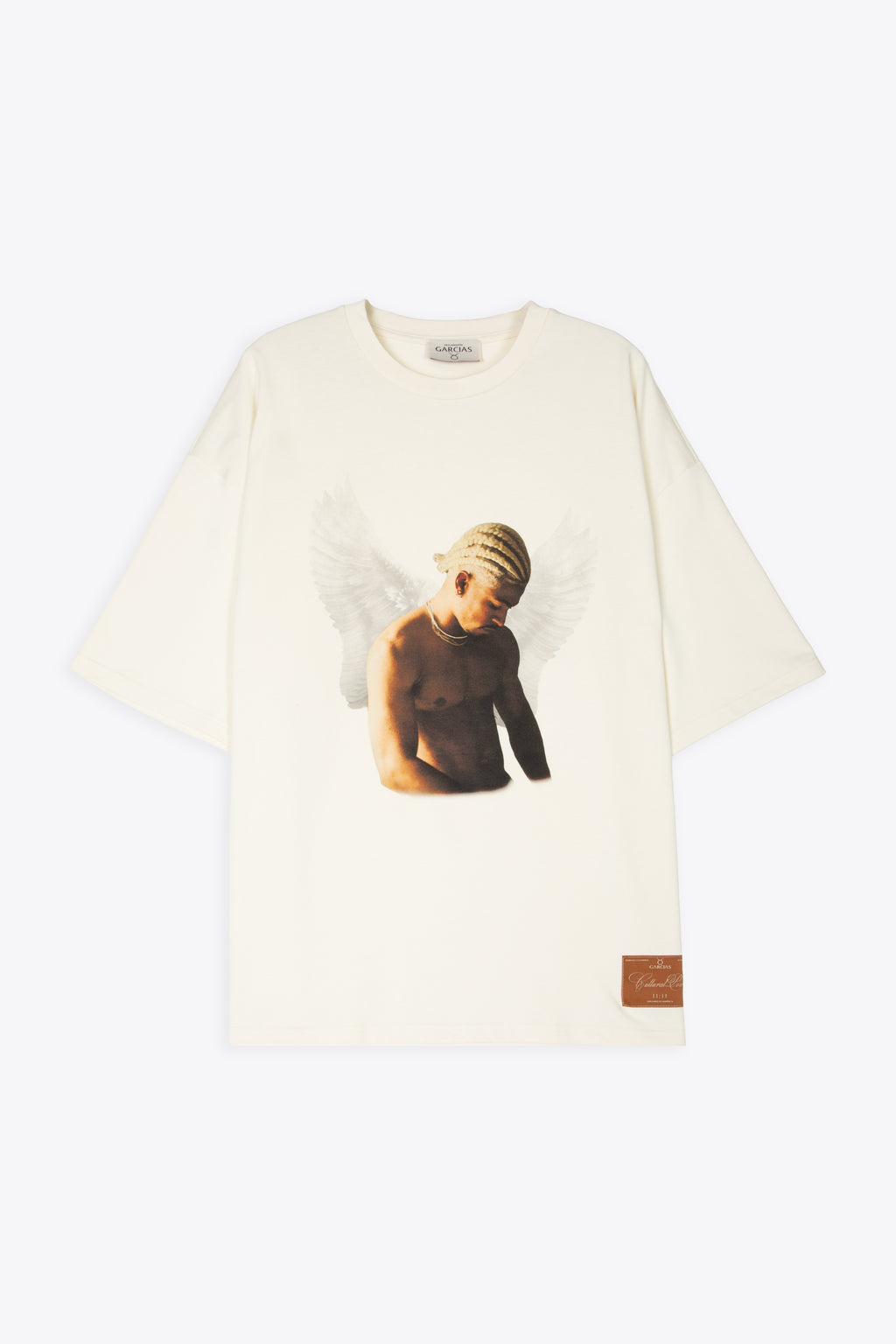 alt-image__T-shirt-in-cotone-panna-con-stampa-fotografica---Guardian-Angel-Tee