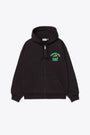 Felpa nera con cappuccio e zip con stampa al petto e sul retro - Hooded Pronto Sweat Jacket 