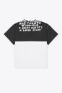 T-shirt bianca e nera in cotone con testo 