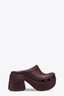Dark brown rubber clog with chunky wedge and heel - Siren Clog 