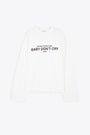 Off white cotton boxy fit t-shirt with long sleeves and front print - Baby Big Front Ls Tee 