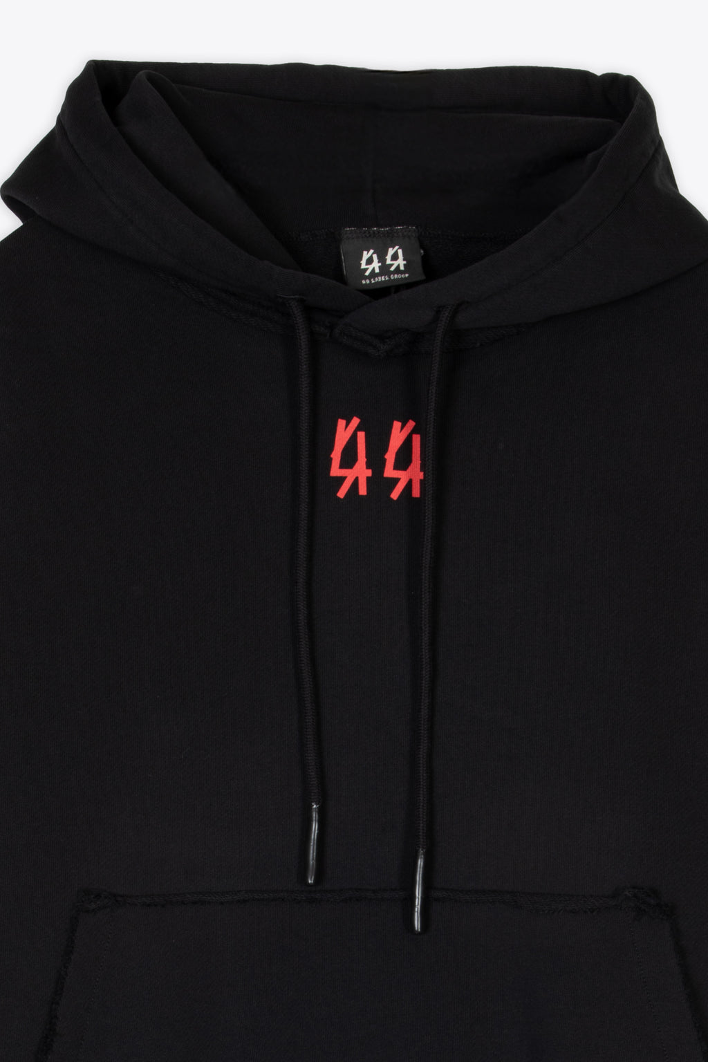 alt-image__Felpa-nera-con-cappuccio-e-logo-in-rosso---Drip-Hoodie
