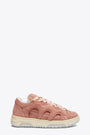 Sneaker bassa in suede rosa antico 