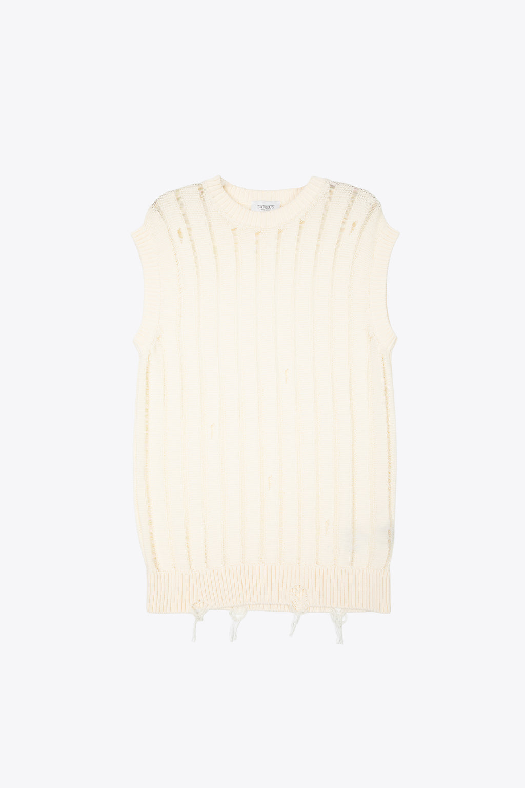 alt-image__Smanicato-beige-in-maglia-di-cotone-a-coste-con-rotture