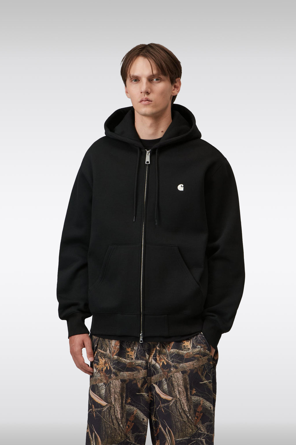 alt-image__Felpa-loose-fit-nera-in-cotone-con-zip-e-cappuccio---Hooded-Mack-Jacket