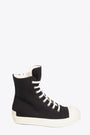 Sneaker alta in denim nero con tab sul retro - Sneaks 