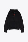 Felpa nera con cappuccio e logo in rosso - Drip Hoodie 