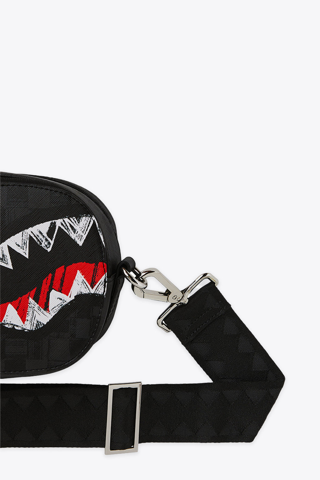 alt-image__Borsello-nero-in-pvc-a-scacchi-con-tracolla---Scribble-Backpack-Sling