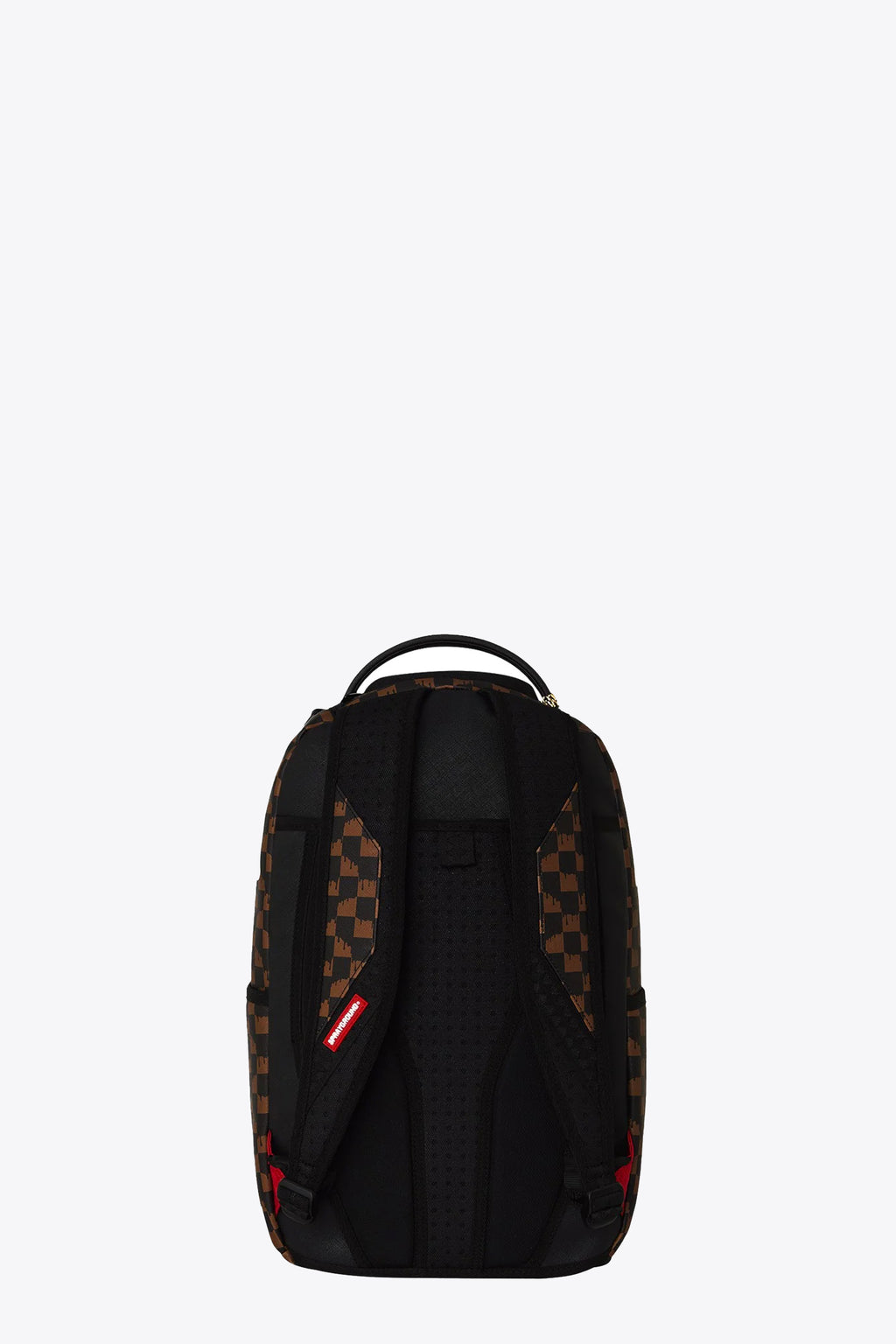 alt-image__Zaino-in-pvc-marrone-a-scacchi-con-bocca-shark-a-contrasto---Brown-And-Cream-Drip-Check-Shark-Backpack