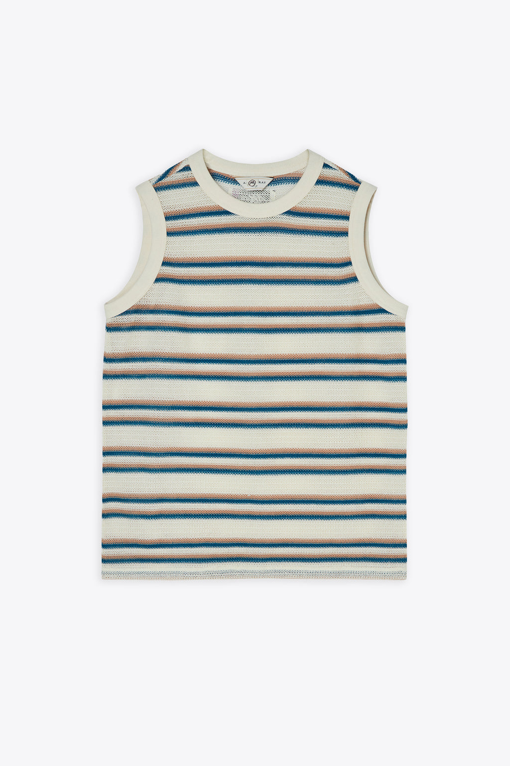 alt-image__Ivory-striped-mesh-knitted-sleeveless-t-shirt---Knitting-Mesh-Sleeveless-T-shirt