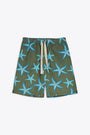 Khaki green cotton short with starfish print - Starfish Pajamas Shorts  