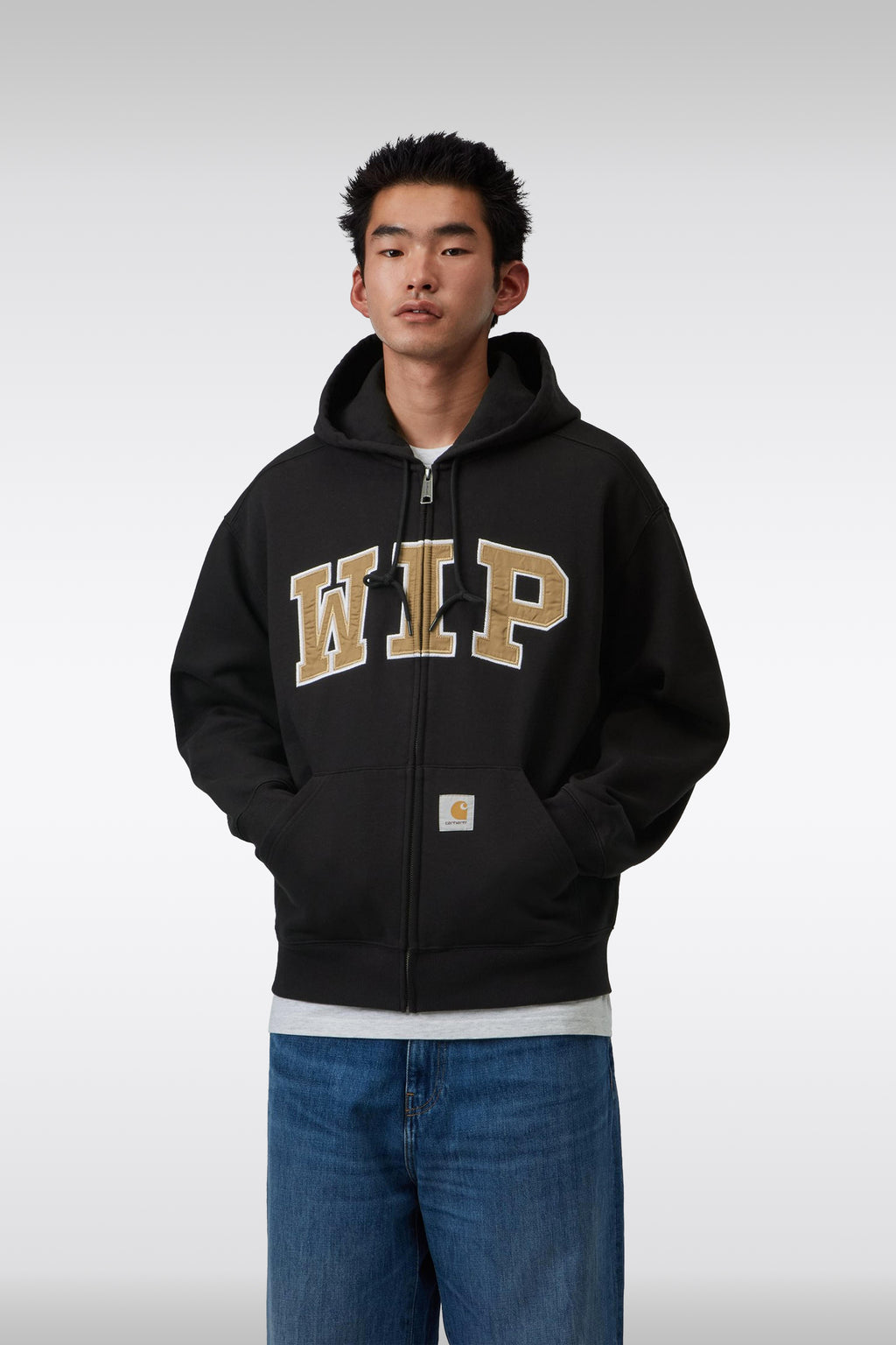 alt-image__Felpa-nera-con-cappuccio,-zip-e-maxi-logo-frontale---Hooded-WIP-Sweat-Jacket