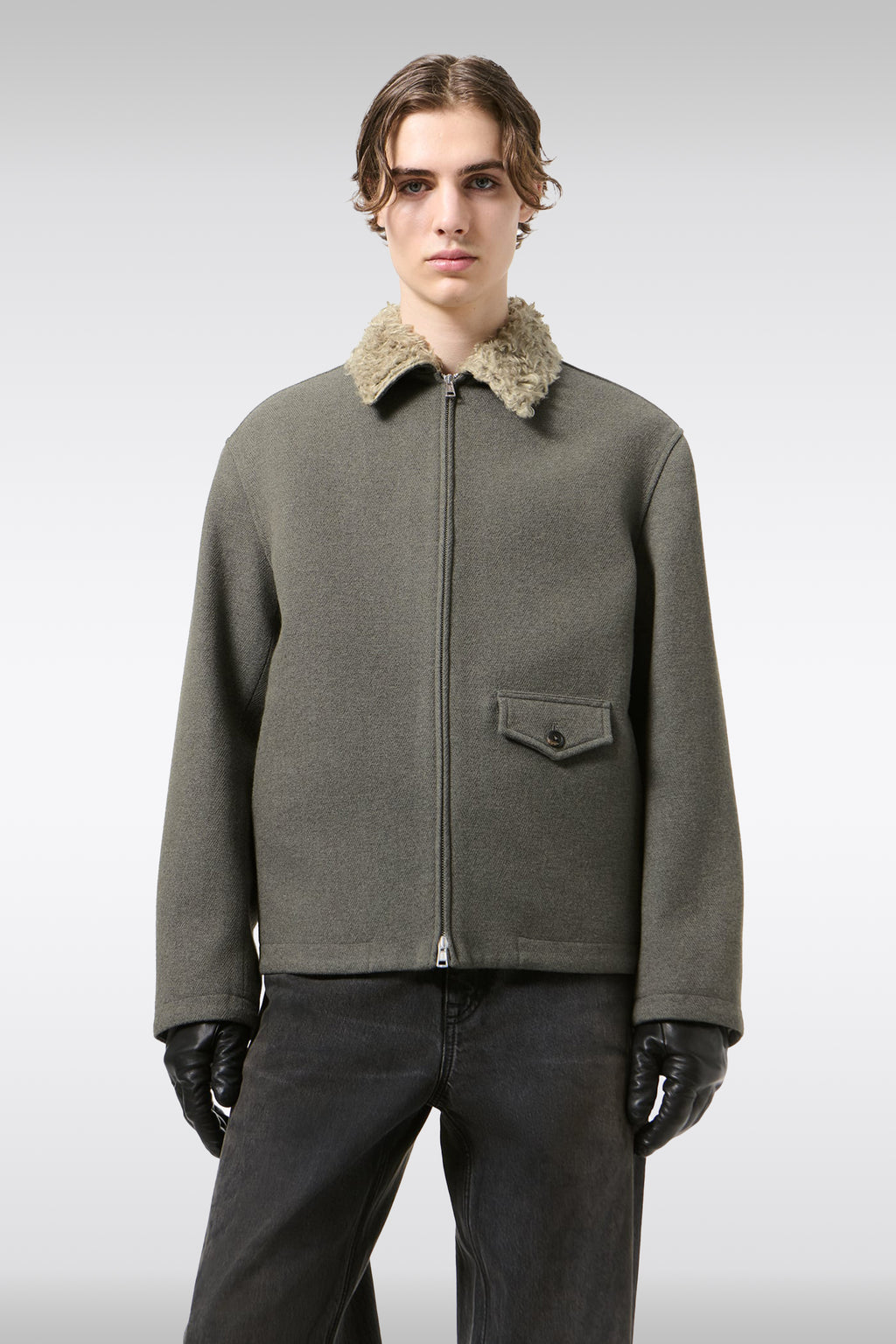 alt-image__Green/grey-fishbone-wool-blend-jacket-with-faux-fur-collar---Evolved-Jacket-