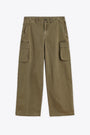 Brown stonewashed cotton twill cargo pant - Mount Cargo 