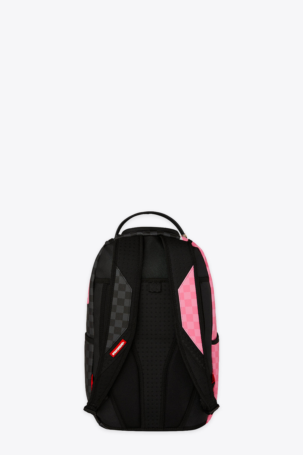 alt-image__Zaino-in-pvc-a-scacchi-rosa-e-nero-con-bocca-shark---Pink-And-Black-Tear-Sip-Backpack