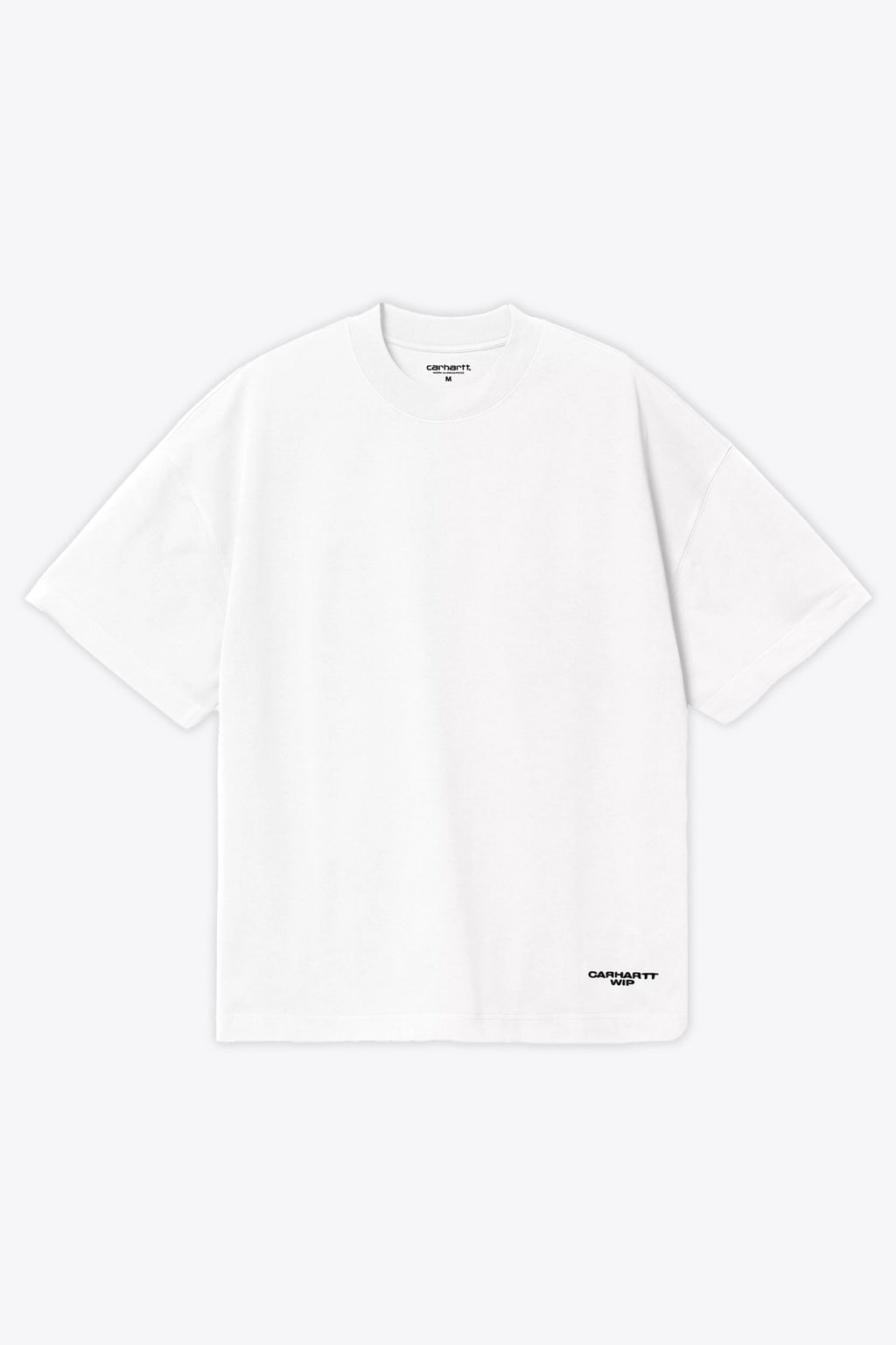 alt-image__T-shirt-boxy-fit-bianca-in-cotone-con-logo-ricamato-al-fondo---S/S-Chapter-Script-T-shirt