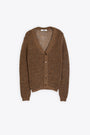 Copper brown lurex knitted cardigan 
