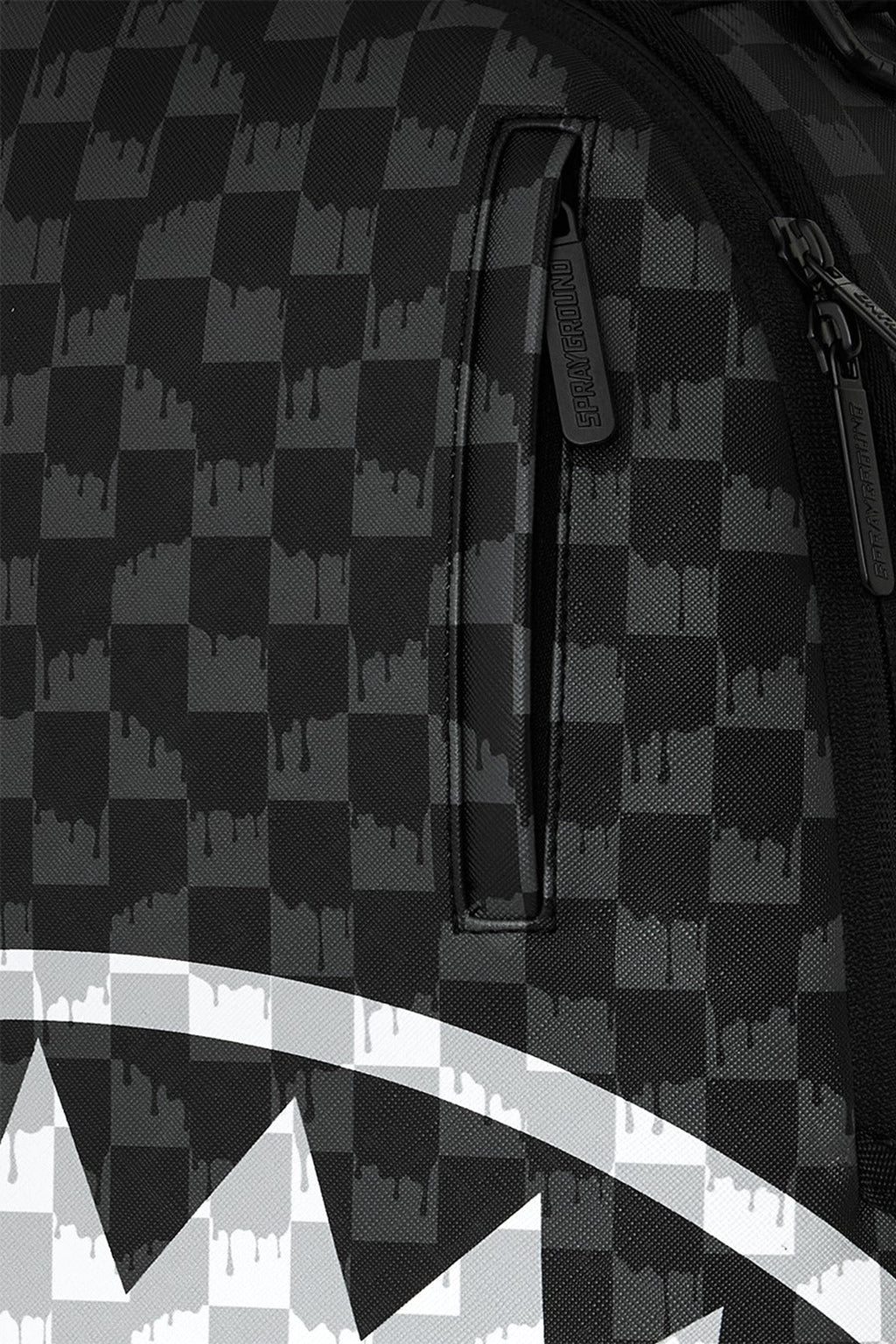 alt-image__Black-and-grey-drip-check-pvc-backpack-with-shark-mouth-signature---Black-And-White-Drip-Check-Shark-Backpack