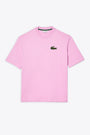 T-shirt rosa con logo grande al petto 