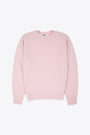 Pullover girocollo in lana rosa 