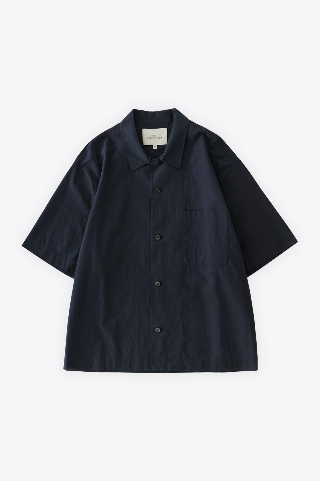 alt-image__Camicia-boxy-fit-in-popeline-di-cotone-blu-con-maniche-corte---Agios