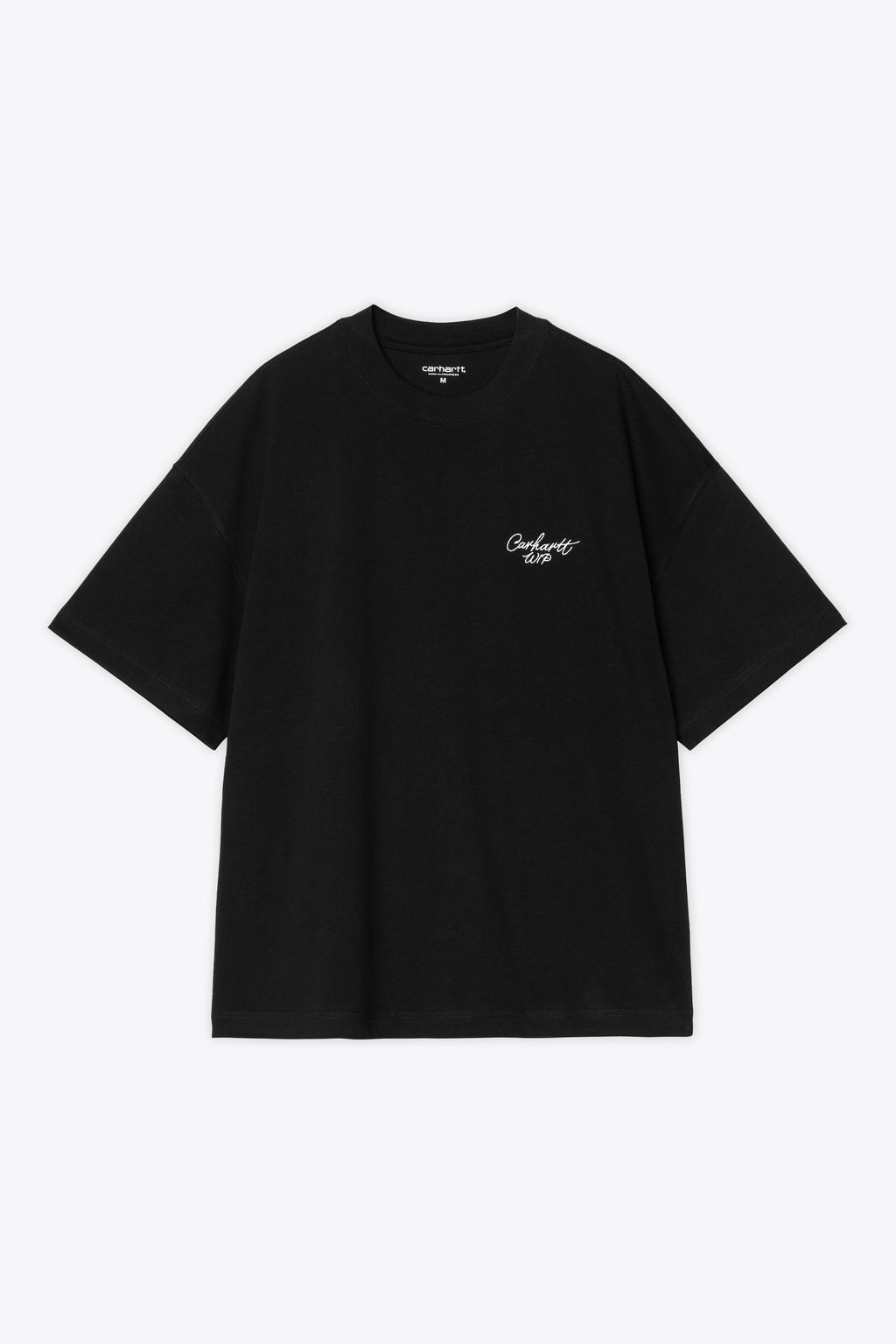 alt-image__Black-cotton-t-shirt-with-italic-logo-embroidery---S/S-Signature-Script-T-Shirt