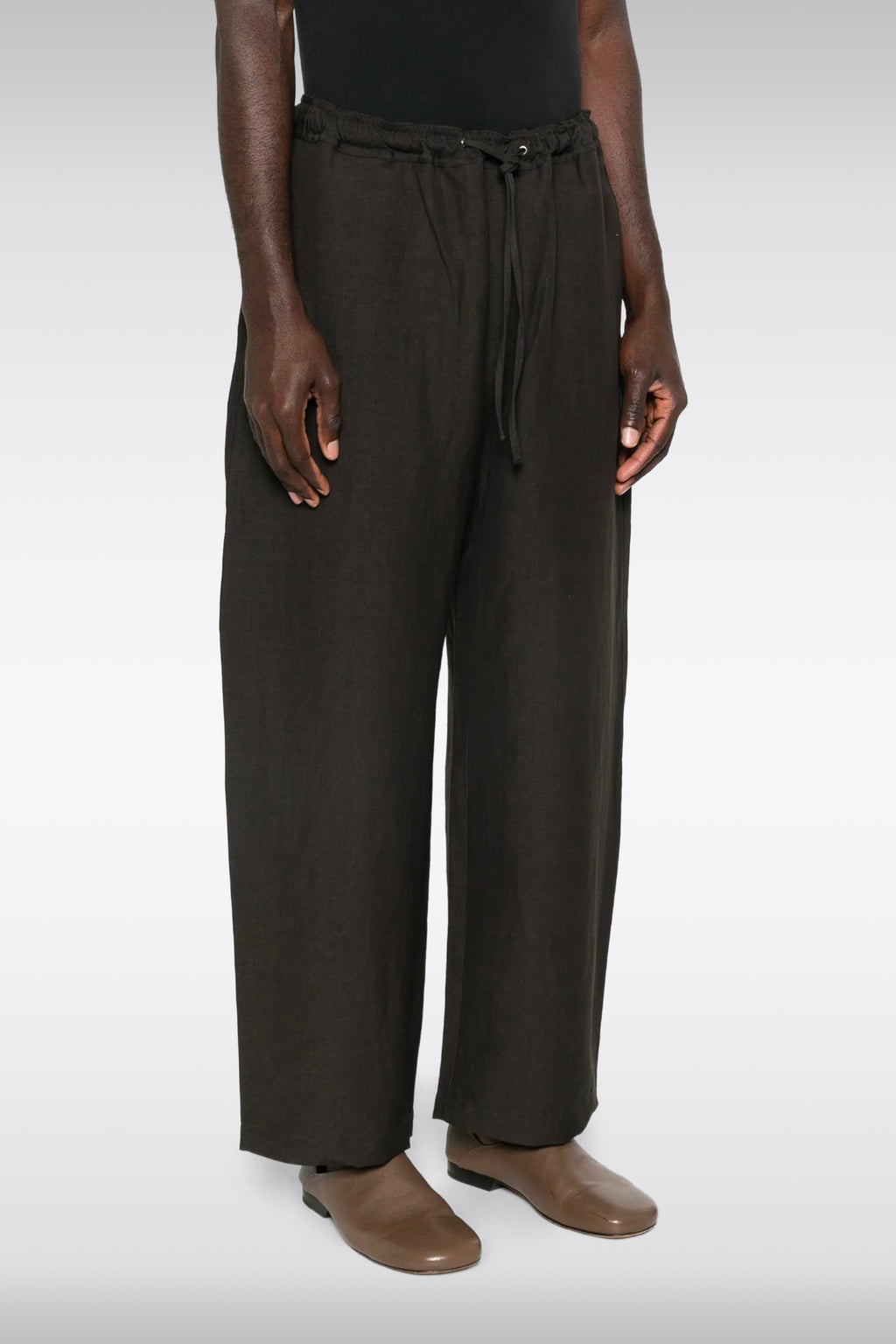 alt-image__Pantalone-in-misto-lino-marrone-loose-fit---Sonny