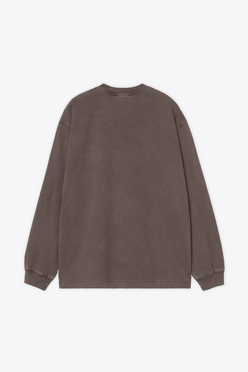 alt-image__T-shirt-manica-lunga-in-cotone-marrone-con-logo-al-petto---L/S-Vista-T-Shirt