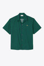 Green/navy blue bowling shirt with geometric print 