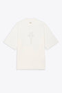 Felpa panna con maniche corte e stampa pentagram al petto - Tommy T 
