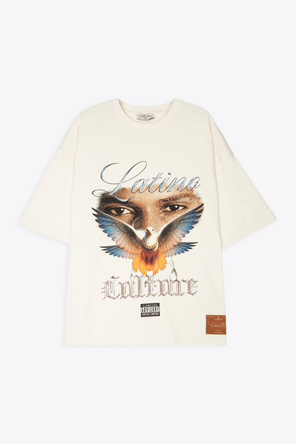 alt-image__T-shirt-in-cotone-panna-con-stampa-grafica-frontale---Latino-Culture-T-shirt