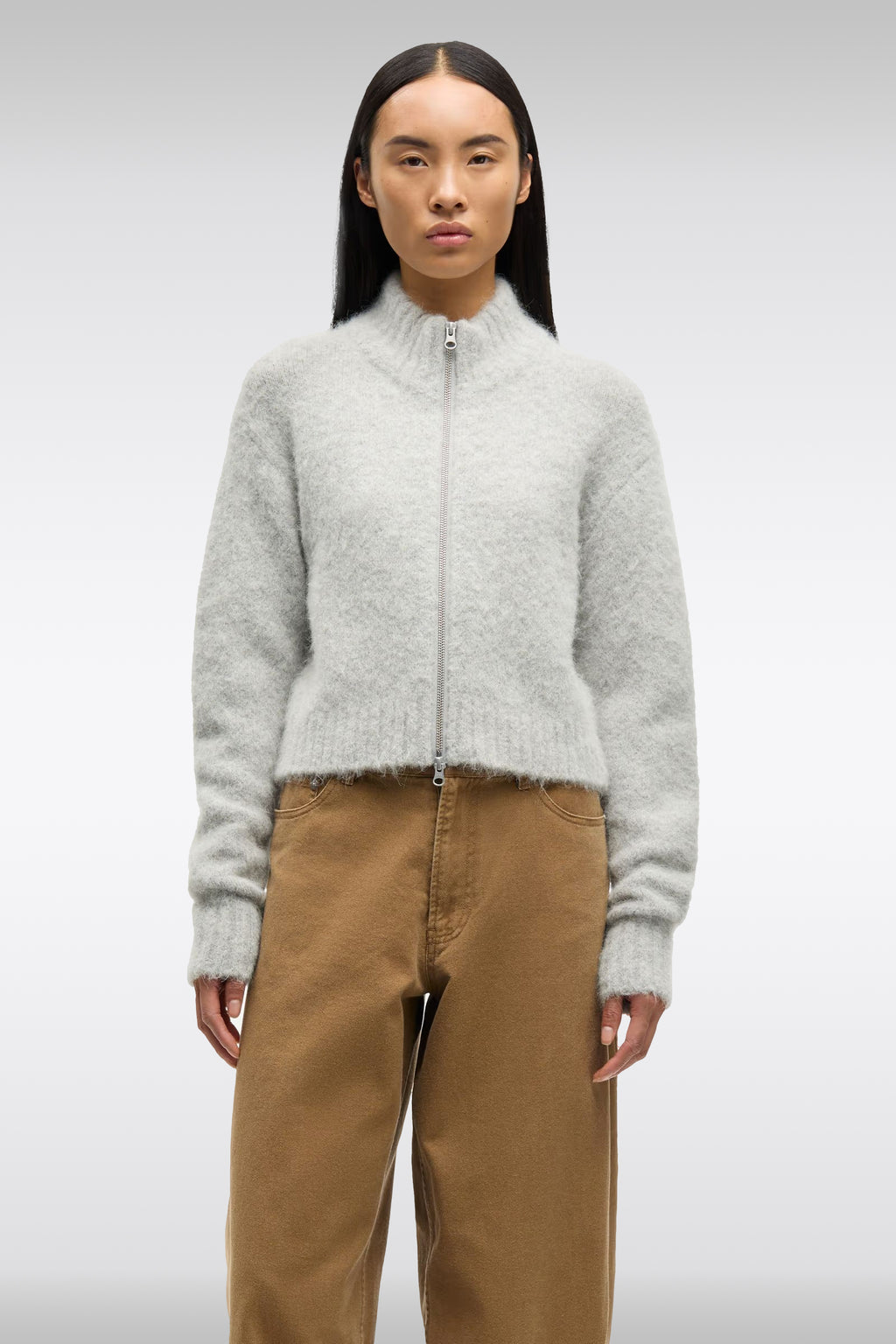 alt-image__Cardigan-in-misto-alpaca-grigio-chiaro-con-zip---Sajeanne-Cardigan