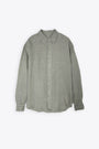 Camicia verde oversize in lino con manica lunga - Andrea Corfu 