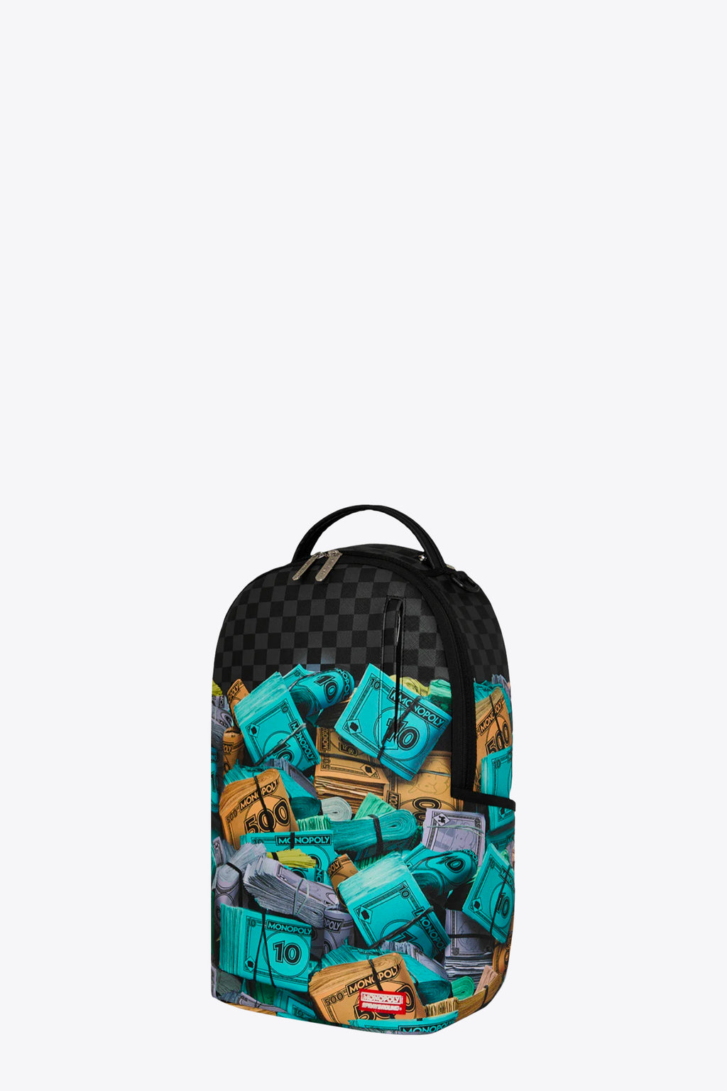 alt-image__Zaino-in-pvc-nero-a-scacchi-con-stampa-soldi-Monopoly---Monopoly-Money-Stacks-Backpack