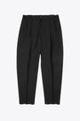 Black tailored wool pleated cropped pant - Portobellos 