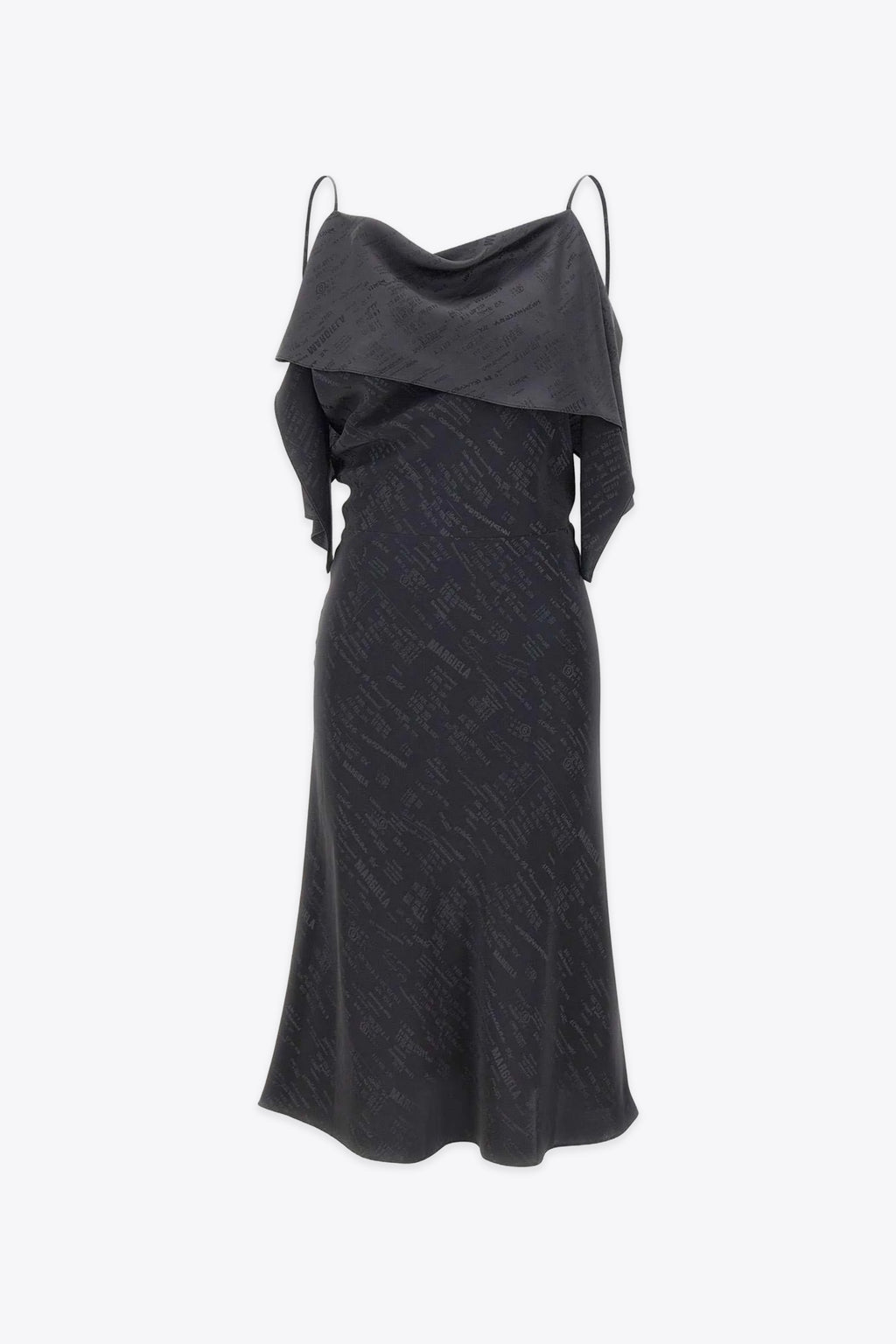 alt-image__Abito-midi-in-viscosa-grigio-antracite-con-logo-jacquard-e-spalline-sottili