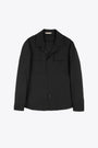 Black tailored shirt with camp collar and long sleeves - John 