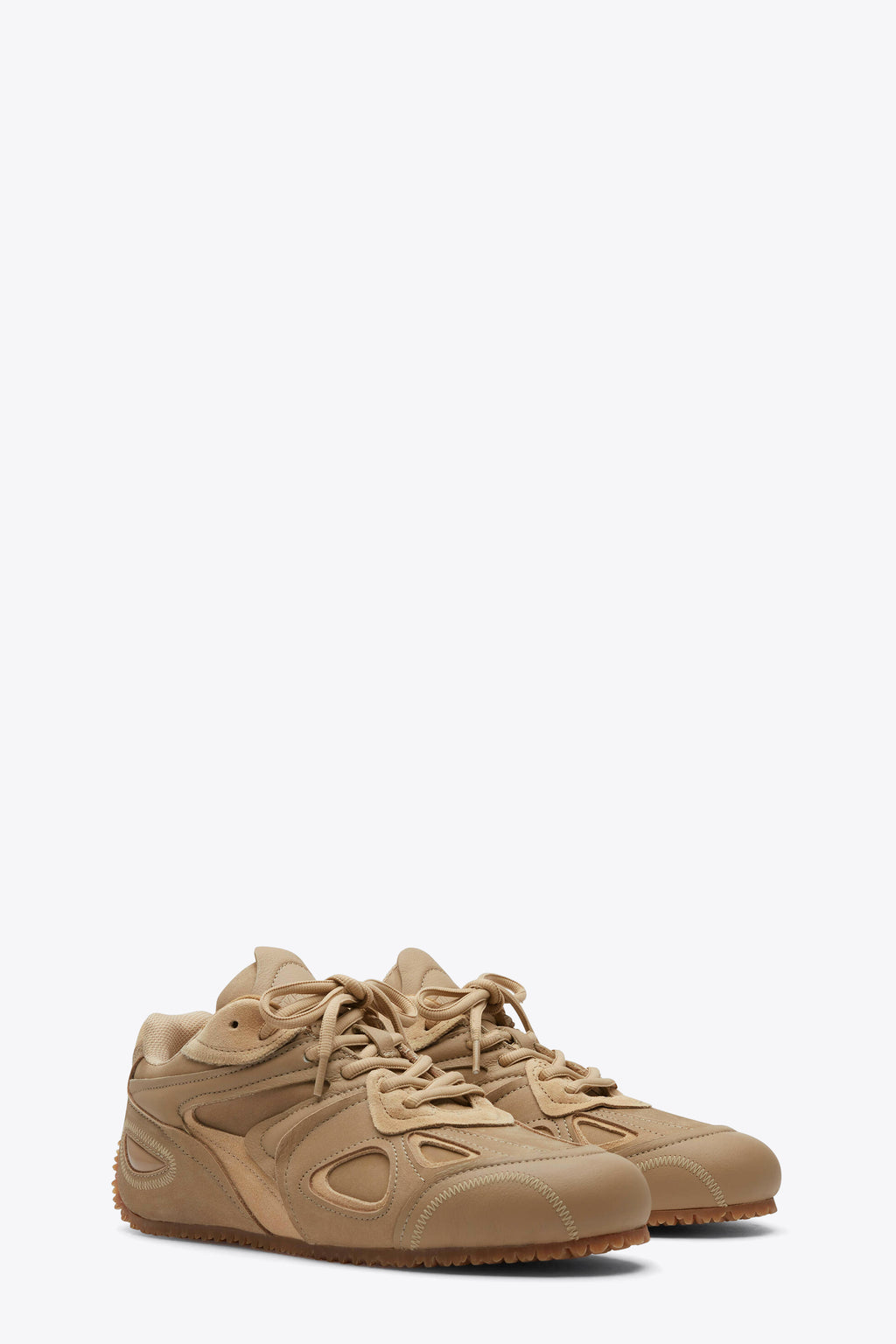 alt-image__Sneaker-bassa-in-suede-e-pelle-beige-con-lacci---Slow-Runner