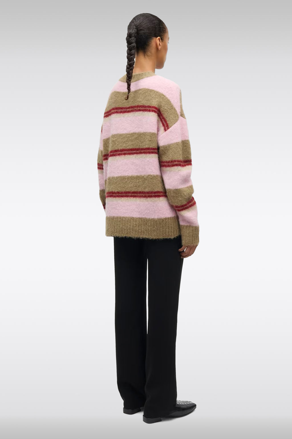 alt-image__Pullover-oversize-in-misto-alpaca-a-righe-beige-e-rosa---Sajeanne-Seater