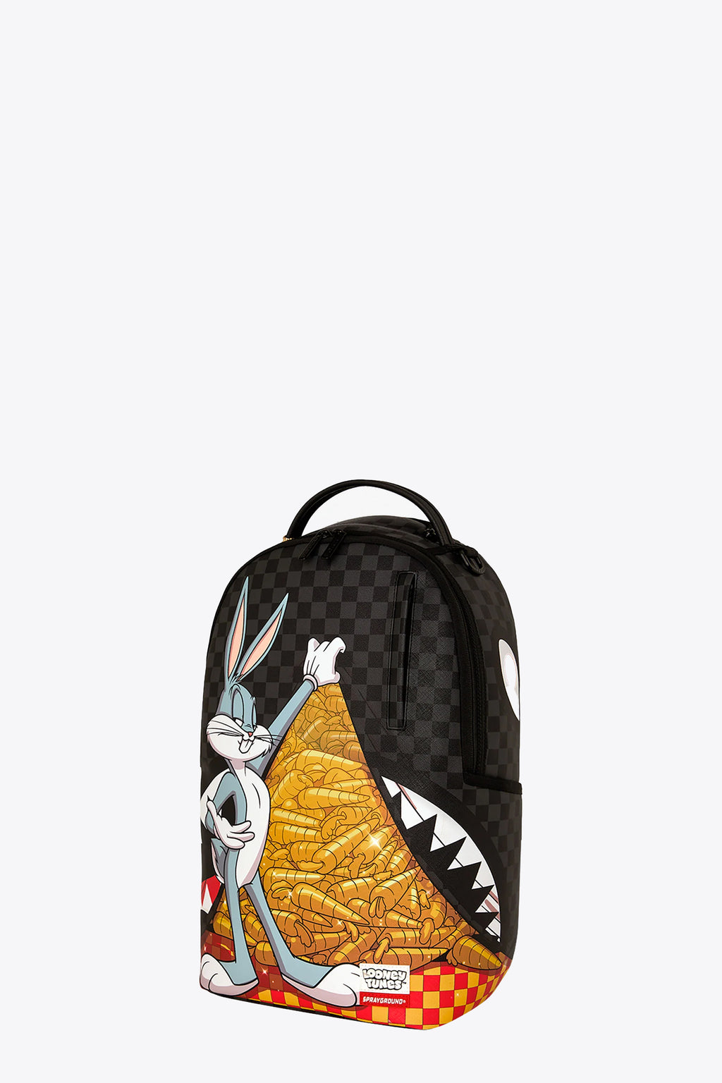 alt-image__Zaino-in-pvc-nero-a-scacchi-con-stampa-Bugs-Bunny---Looney-Carrot-Stash-Backpack