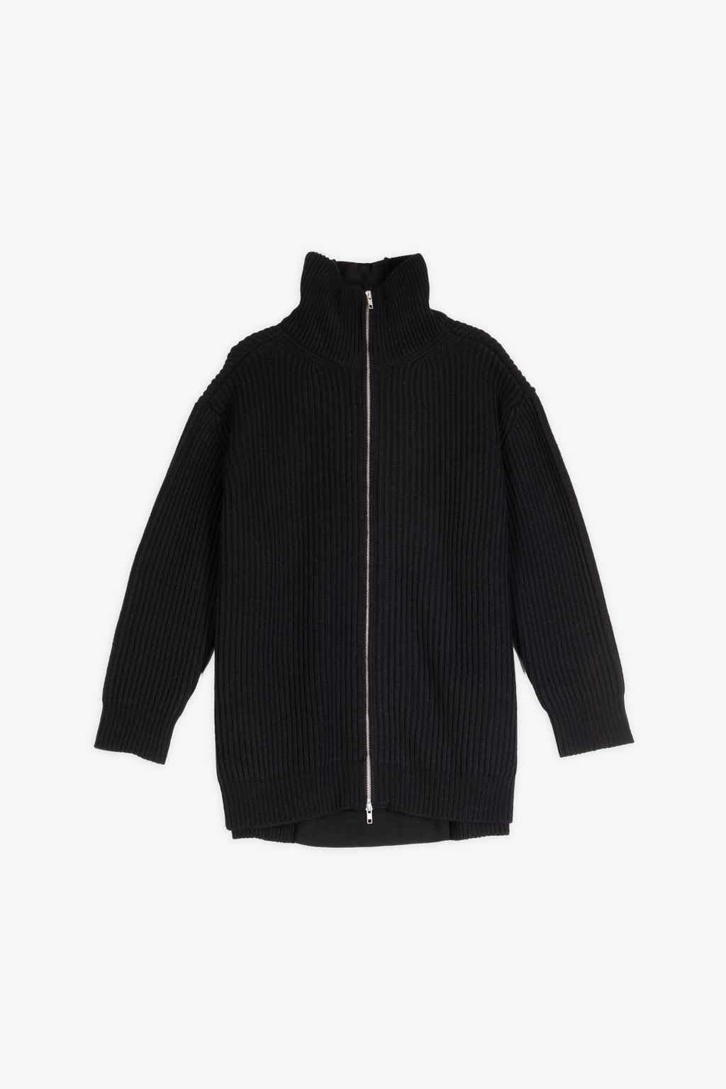 alt-image__Cardigan-nero-oversize-in-lana-a-coste-con-zip