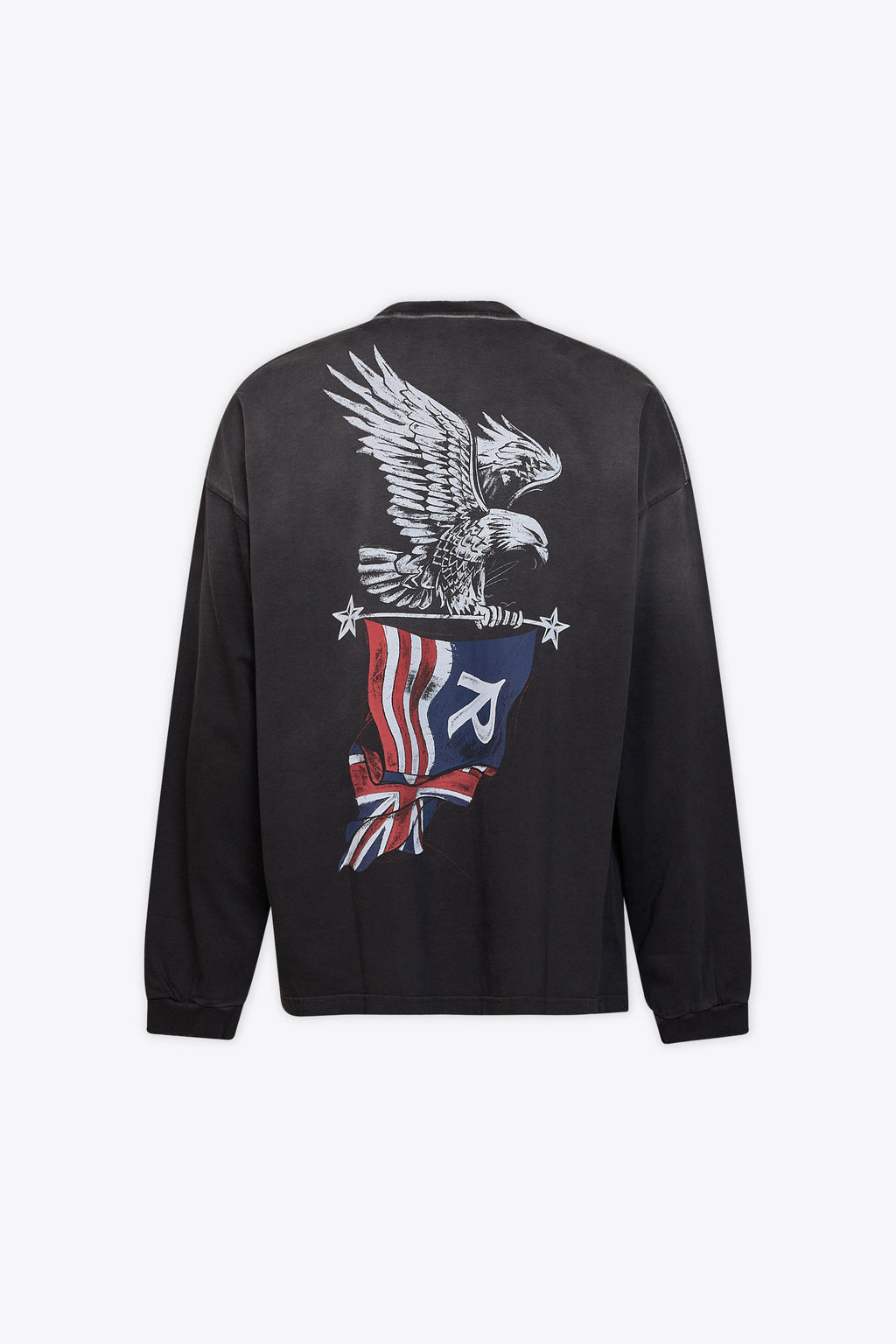 alt-image__T-shirt-nera-in-cotone-lavato-con-stampa-grafica-e-maniche-lunghe---Eagle-LS-T-shirt