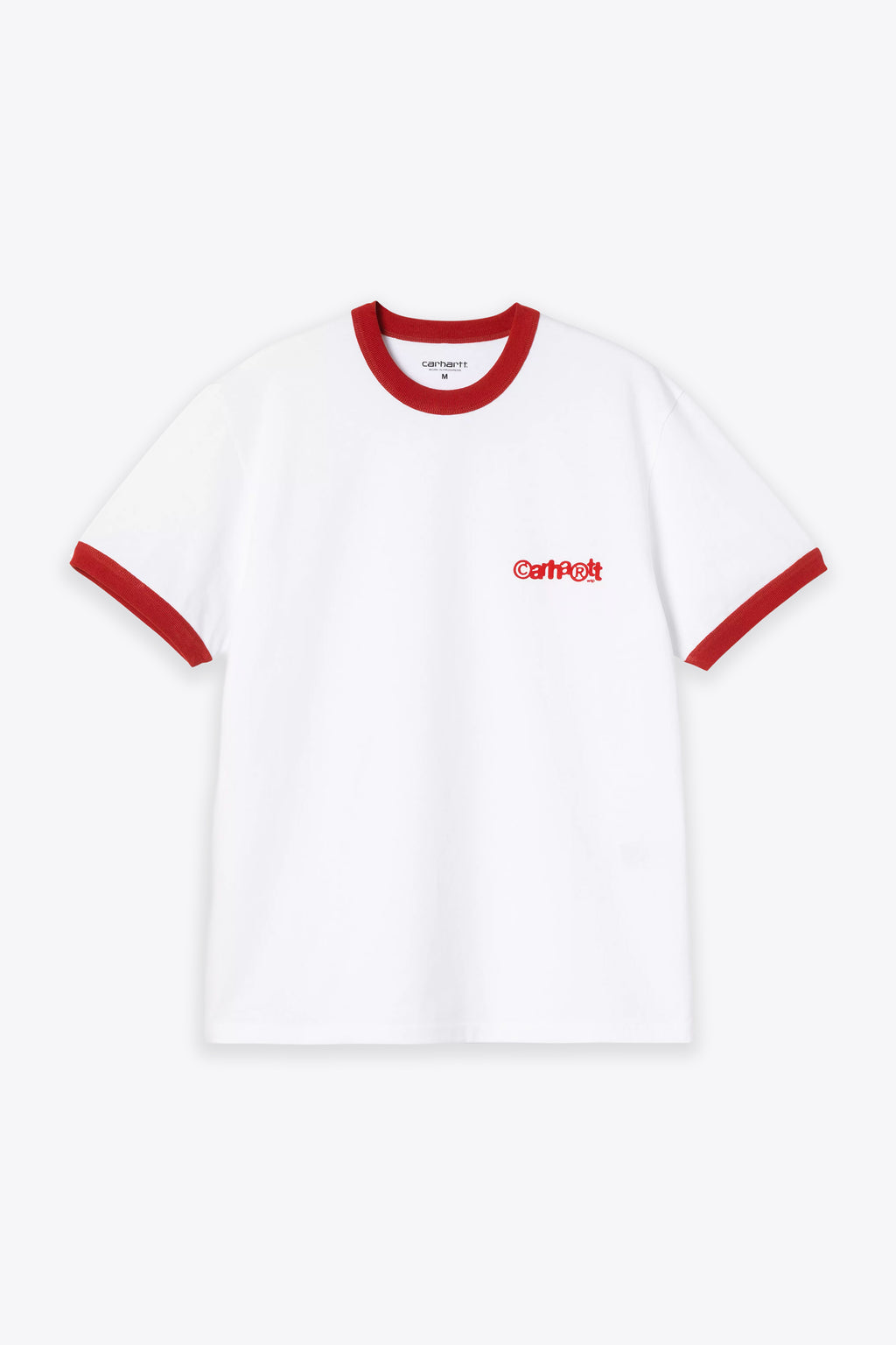 alt-image__T-shirt-bianca-in-cotone-con-bordi-rossi-a-coste---S/S-Ip-Ringer-T-Shirt