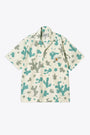 Off white cotton bowling shirt with cactus print - S/S Opus Shirt 