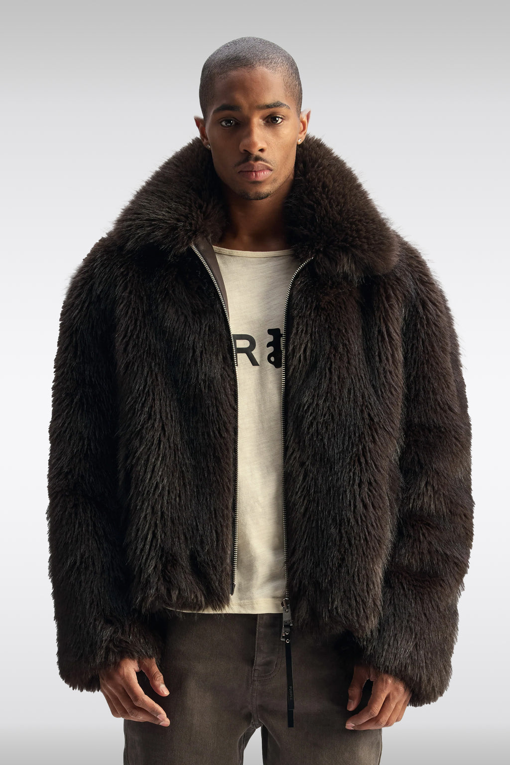 alt-image__Giubbotto-in-finta-pelliccia-marrone-con-zip---Faux-Fur-Shawl-Jacket